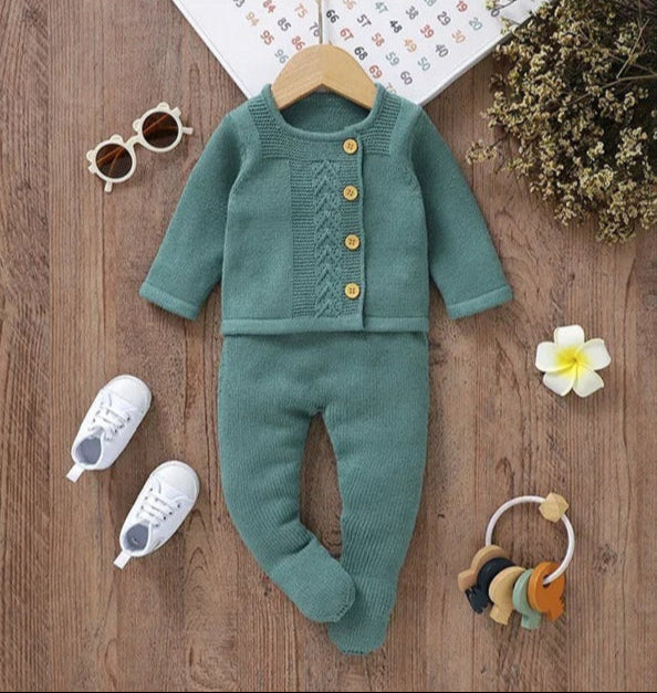 Baby Clothes Set Knit, warm Infant Sweater, Trousers, Leggings, Autumn.