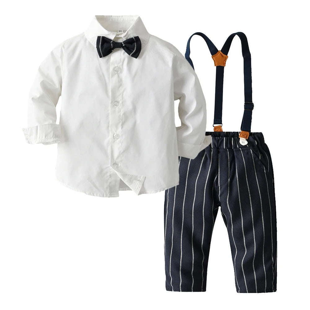 Long Sleeve Romper+Suspenders Pants