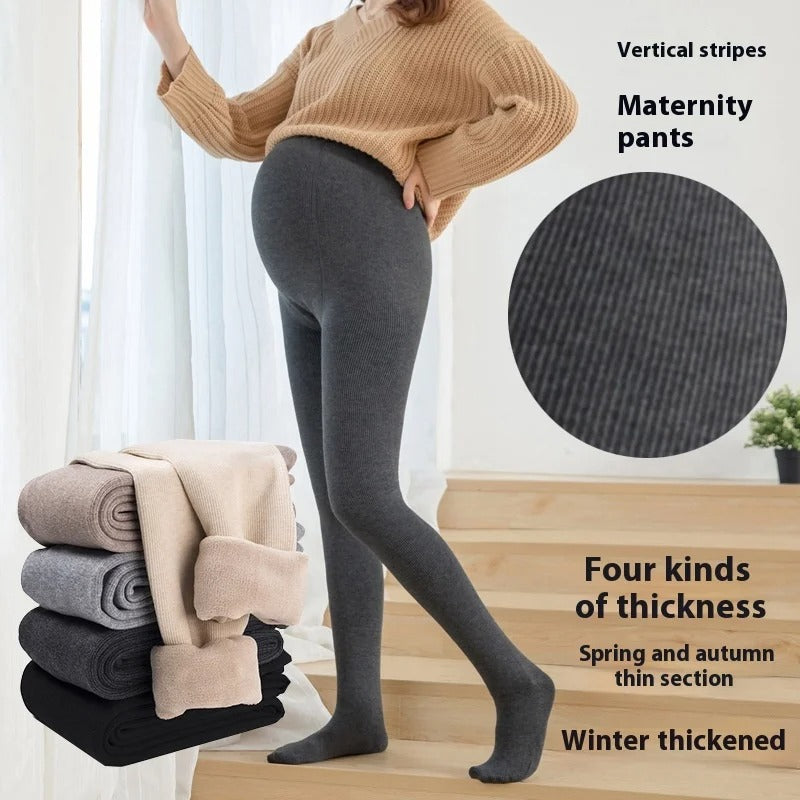 Maternity Pantyhose Cotton Vertical Stripe Autumn and Winter
