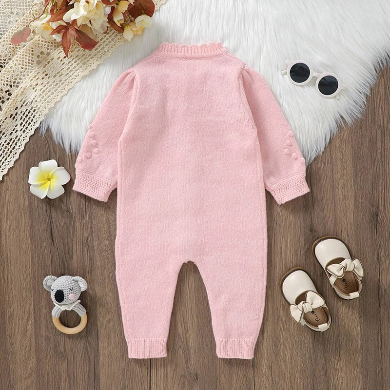 Newborn Baby Romper Knitted Infant Girl Jumpsuit Long Sleeve