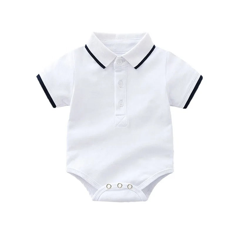 Summer Fashion Newborn Boys Formal Clothing Set Cotton Romper Top+ Shorts