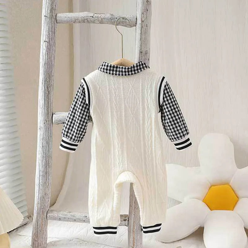One-Piece Baby Romper Knitted Cartoon Bear Baby Boys