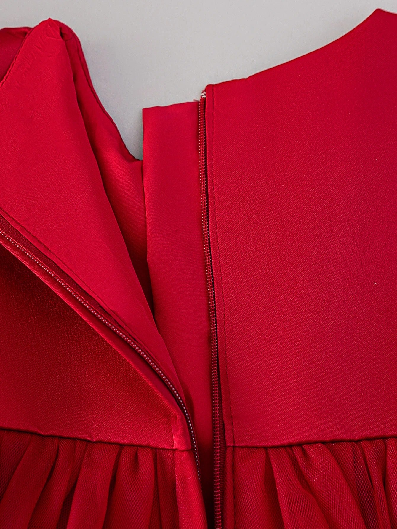 Wine Red Puffy Skirt for Baby