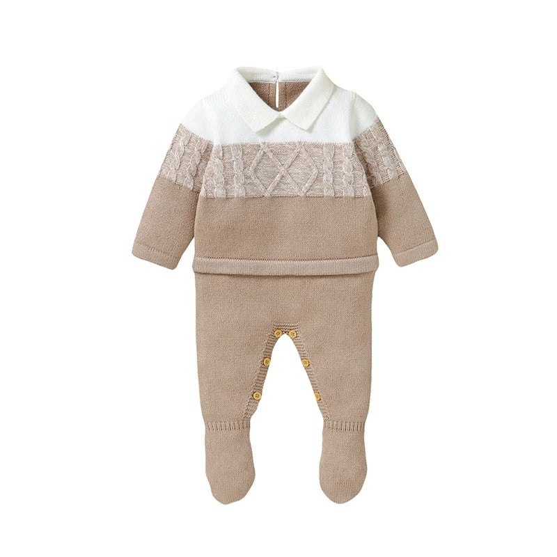 Newborn Baby Romper Knitted Long Sleeve Autumn Foot Wrap.