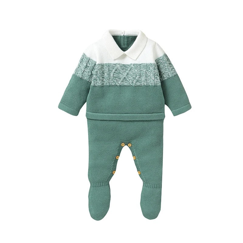 Newborn Baby Romper Knitted Long Sleeve Autumn Foot Wrap.