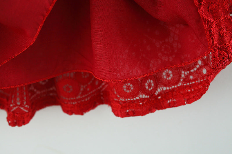 Doll Collar Long Sleeve Lace Baby Dress.