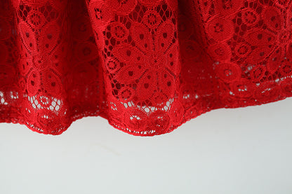 Doll Collar Long Sleeve Lace Baby Dress.