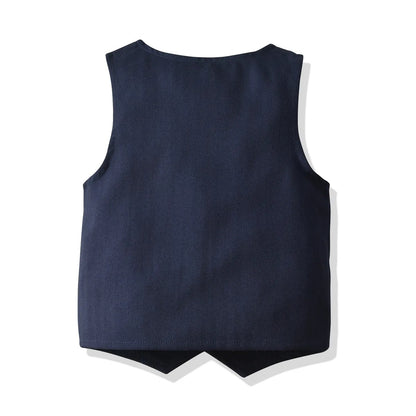 Boys Wedding Suits Striped Vest + White Shirt + Pants