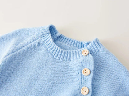 Full Sleeve Knitted Newborn Infant Boys Girls Jumpsuits Hats Outfits Sets