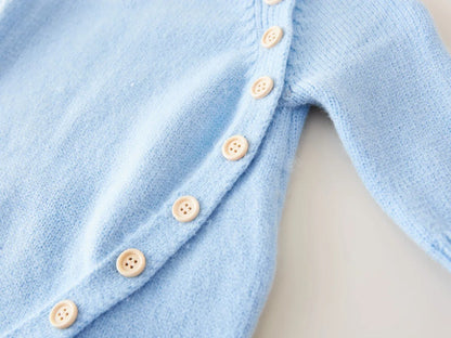 Full Sleeve Knitted Newborn Infant Boys Girls Jumpsuits Hats Outfits Sets
