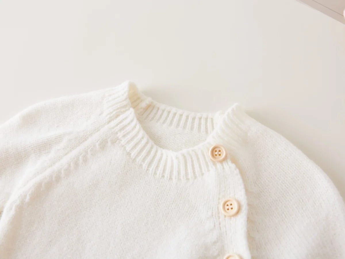 Full Sleeve Knitted Newborn Infant Boys Girls Jumpsuits Hats Outfits Sets