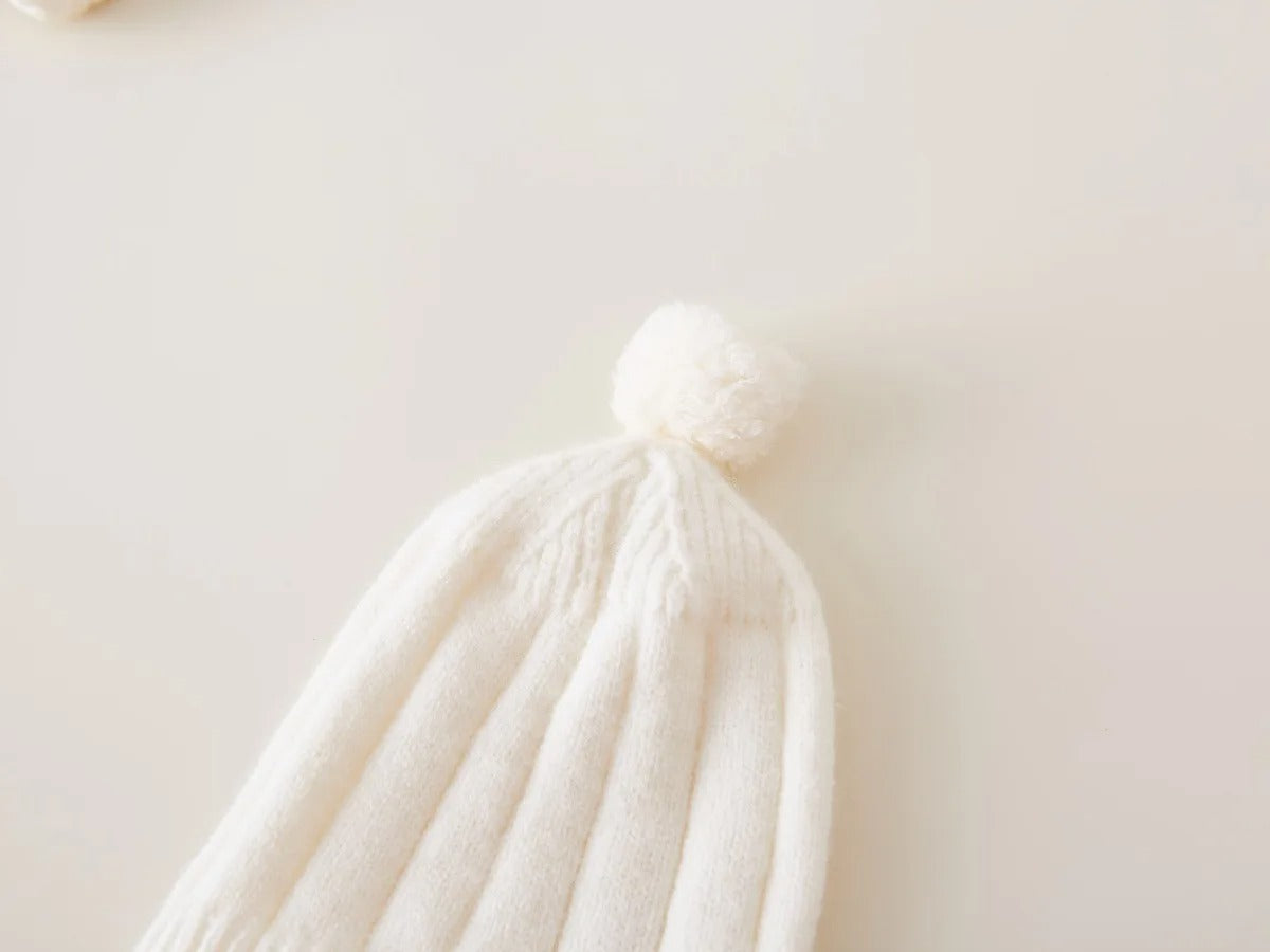 Full Sleeve Knitted Newborn Infant Boys Girls Jumpsuits Hats Outfits Sets