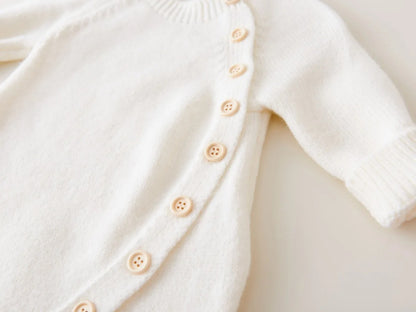 Full Sleeve Knitted Newborn Infant Boys Girls Jumpsuits Hats Outfits Sets