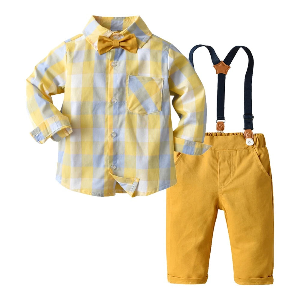 Long Sleeve Romper+Suspenders Pants