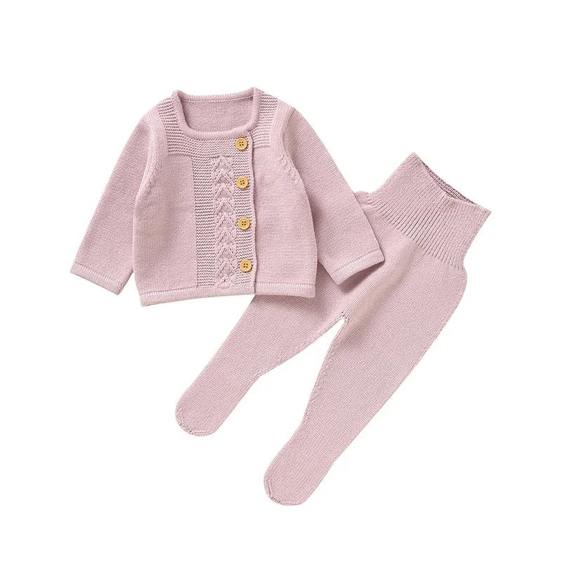 Baby Clothes Set Knit, warm Infant Sweater, Trousers, Leggings, Autumn.