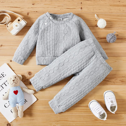 7 Colors Newborn Baby Girl Boy Clothes Set Solid Color Long Sleeves Top+Pants.