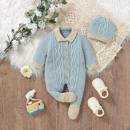 Overalls Boy Girl Jumpsuit Long Sleeve Autumn Foot Wrap Warm