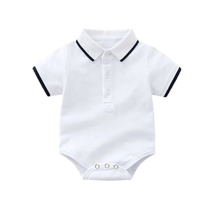 Summer Fashion Newborn Boys Formal Clothing Set Cotton Romper Top+ Shorts