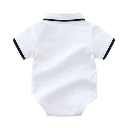 Summer Fashion Newborn Boys Formal Clothing Set Cotton Romper Top+ Shorts