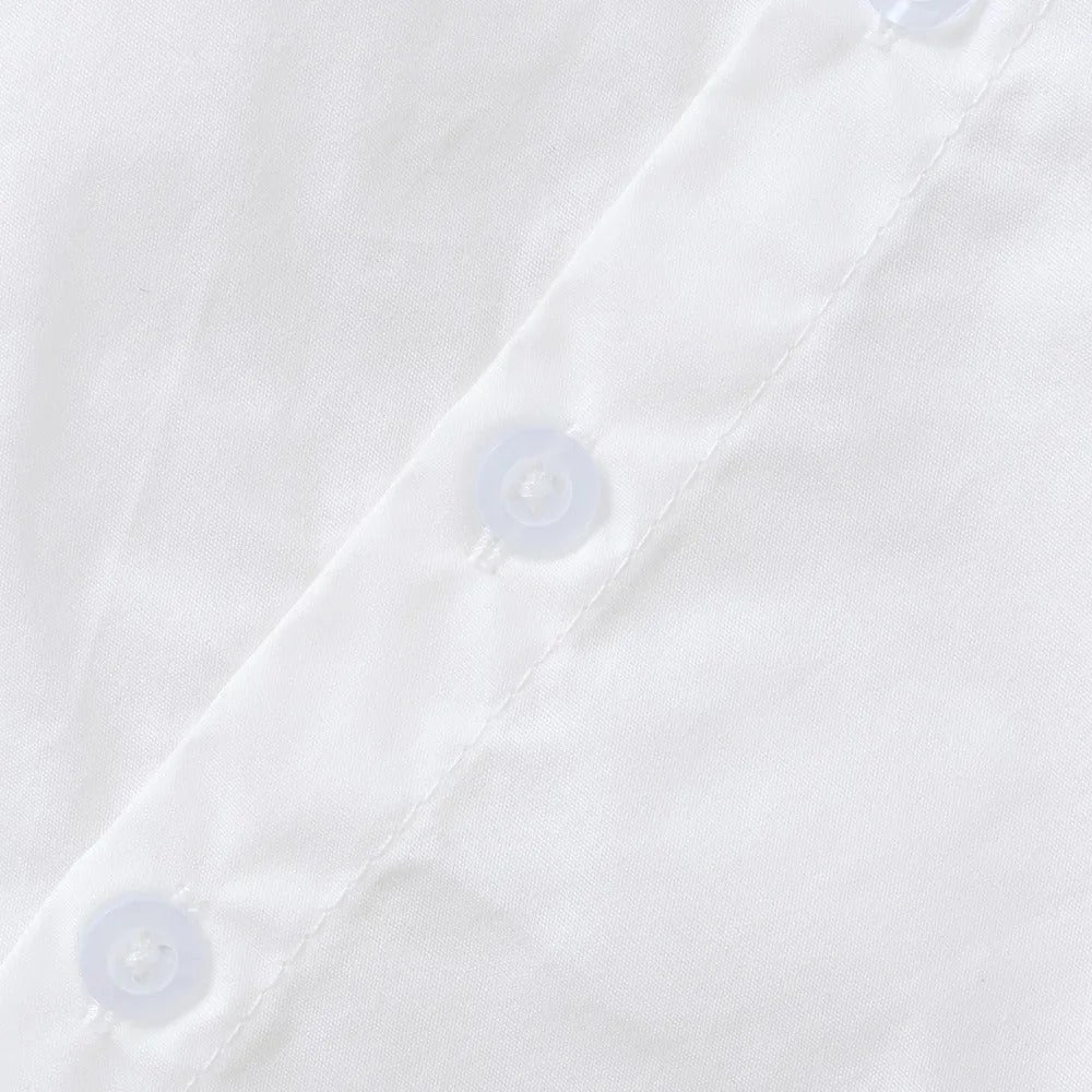 Set Solid Cotton Shirt with Pants Kid Suspender
