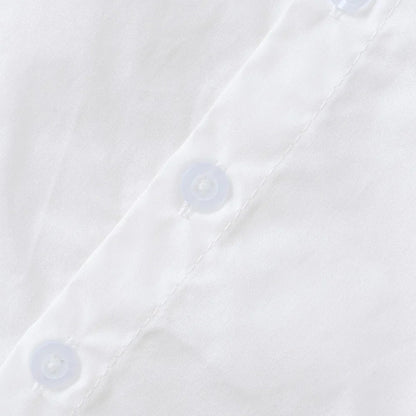 Set Solid Cotton Shirt with Pants Kid Suspender