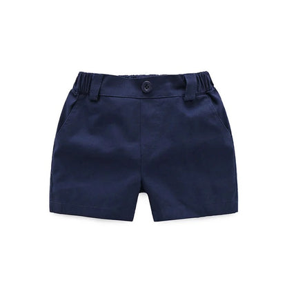 Summer Fashion Newborn Boys Formal Clothing Set Cotton Romper Top+ Shorts