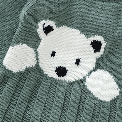 Baby Romper Knit Cute Cartoon Bear Newborn Girl Boy