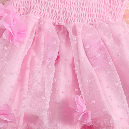 Toddler Baby Girls Romper Dress Flower Butterfly Tulle Skirt Hem Bodysuit Princess.