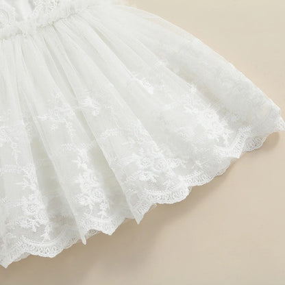 Baby Feathers Fly Sleeve Backless White Dress Summer Dress