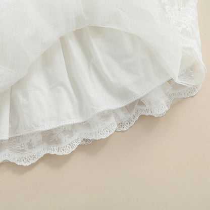 Baby Feathers Fly Sleeve Backless White Dress Summer Dress