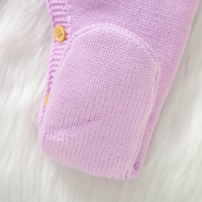 Newborn Baby Rompers Set Wrap Feet Warm Infant with hair bow.