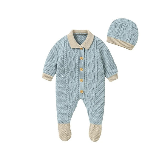 Overalls Boy Girl Jumpsuit Long Sleeve Autumn Foot Wrap Warm