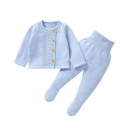 Baby Clothes Set Knit, warm Infant Sweater, Trousers, Leggings, Autumn.