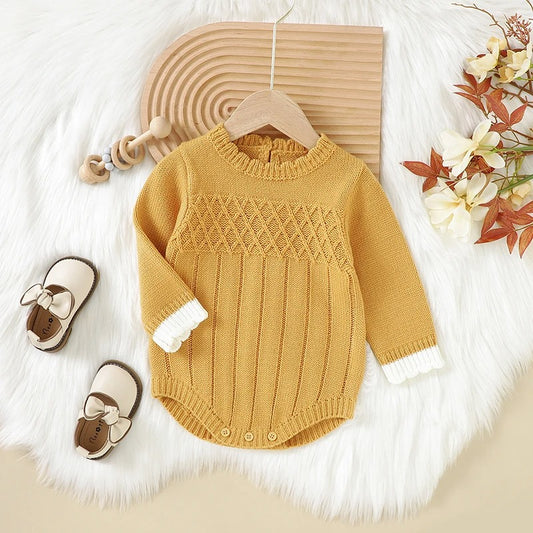 Infant Bodysuits Spring Autumn Long Sleeve Knit.