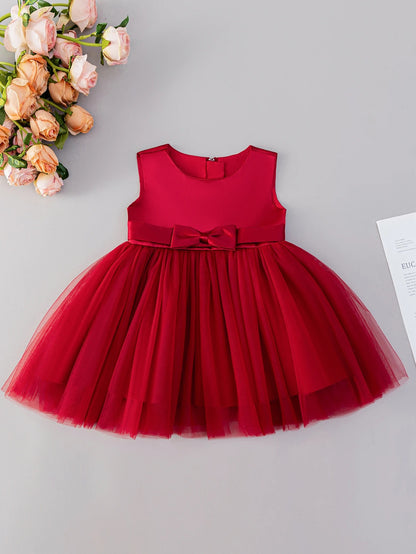 Wine Red Puffy Skirt for Baby