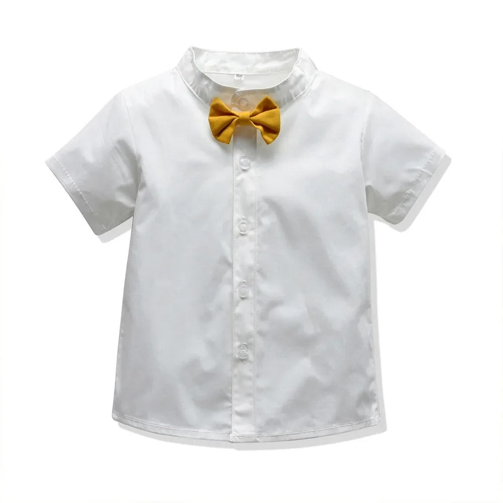 Boys Wedding Suits Striped Vest + White Shirt + Pants