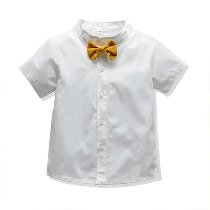 Boys Wedding Suits Striped Vest + White Shirt + Pants