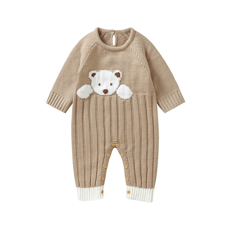 Baby Romper Knit Cute Cartoon Bear Newborn Girl Boy