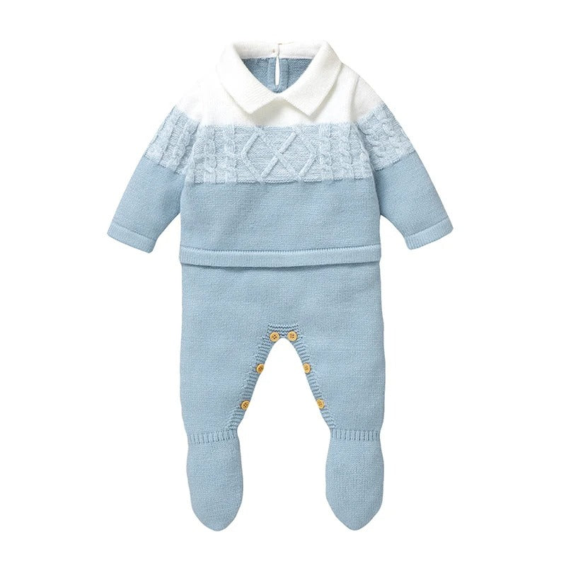 Newborn Baby Romper Knitted Long Sleeve Autumn Foot Wrap.
