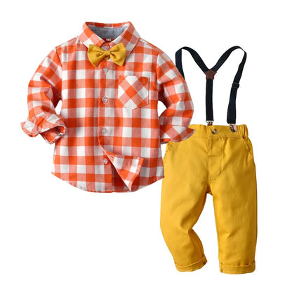 Long Sleeve Romper+Suspenders Pants
