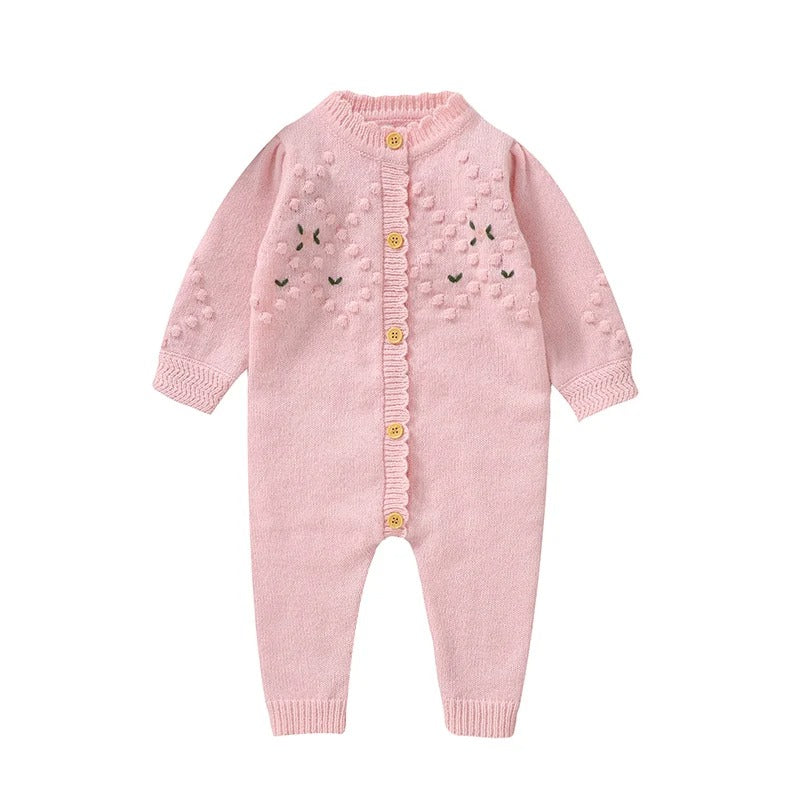 Newborn Baby Romper Knitted Infant Girl Jumpsuit Long Sleeve