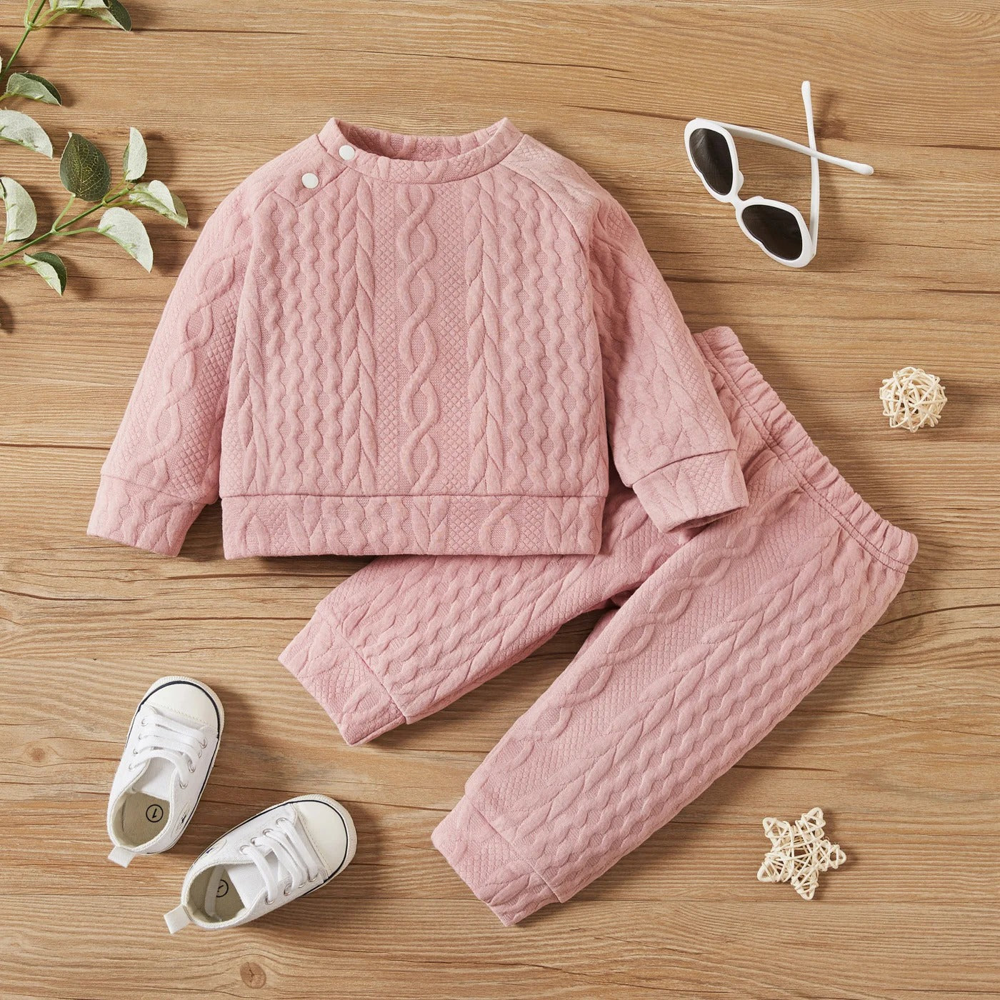 7 Colors Newborn Baby Girl Boy Clothes Set Solid Color Long Sleeves Top+Pants.