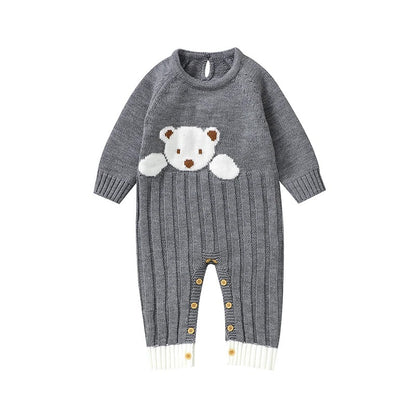 Baby Romper Knit Cute Cartoon Bear Newborn Girl Boy