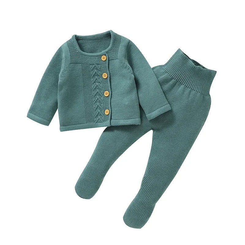 Baby Clothes Set Knit, warm Infant Sweater, Trousers, Leggings, Autumn.